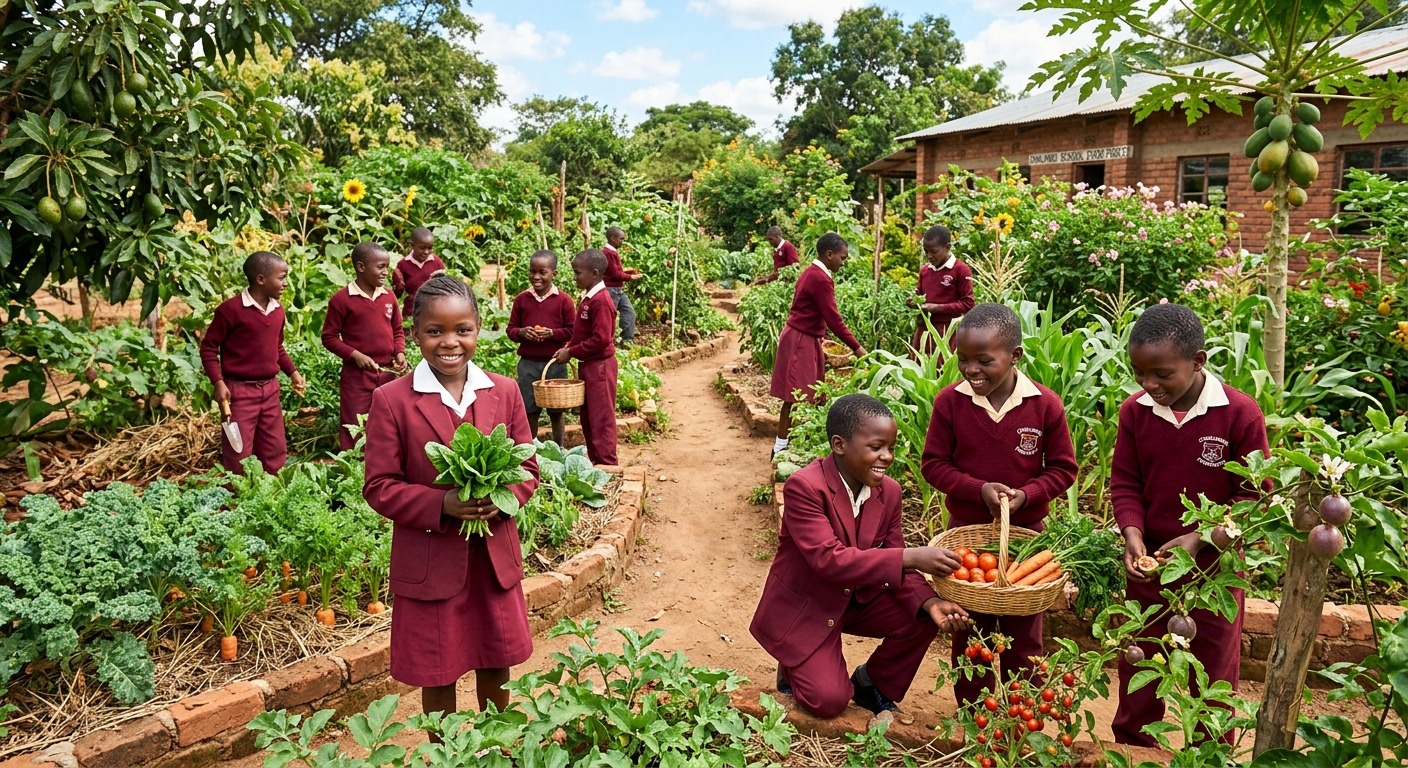 School learners in a garden programme